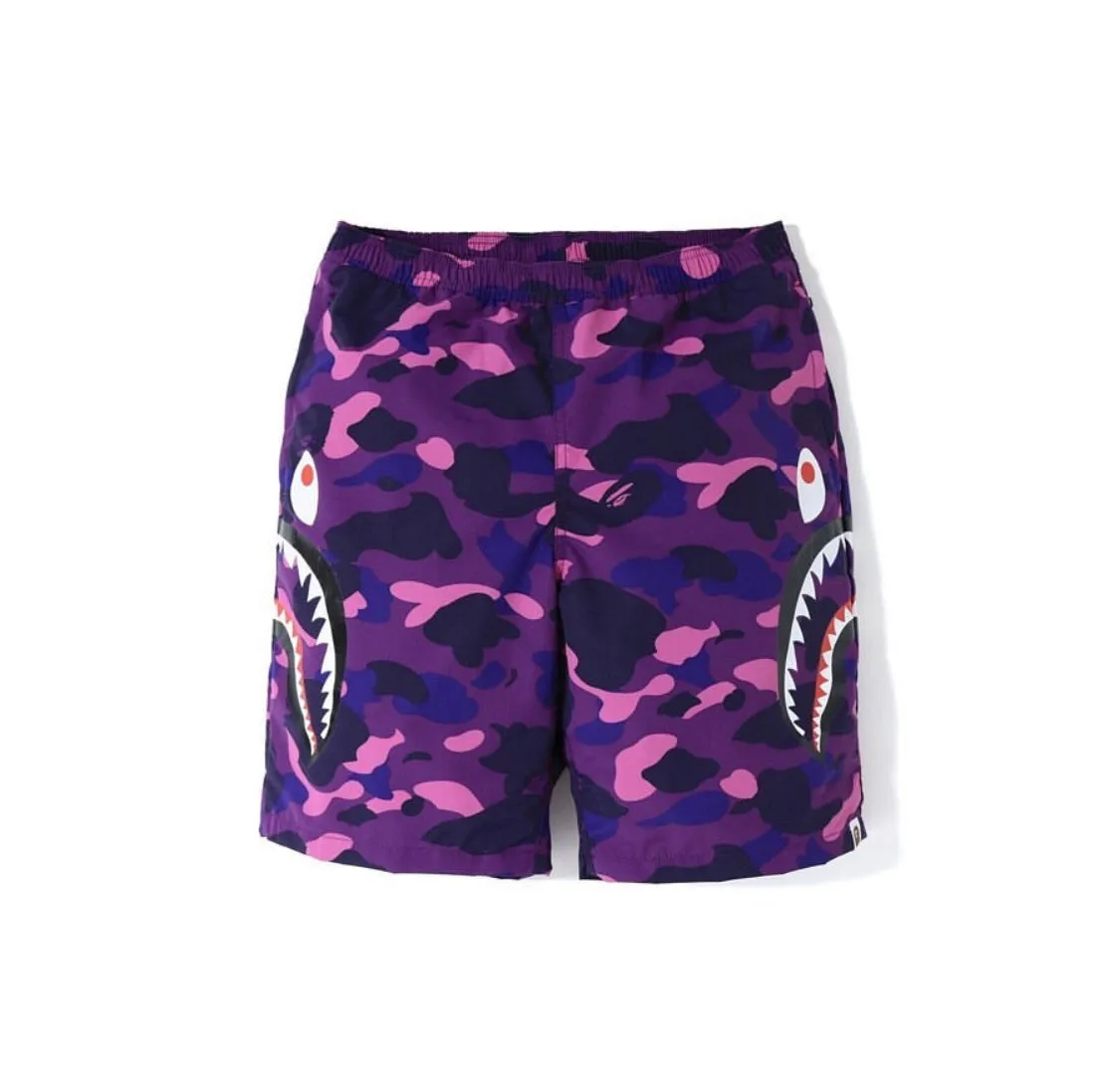 [S~L] DS! A Bathing Ape Bape Color Camo Side Shark Beach Pants Shorts