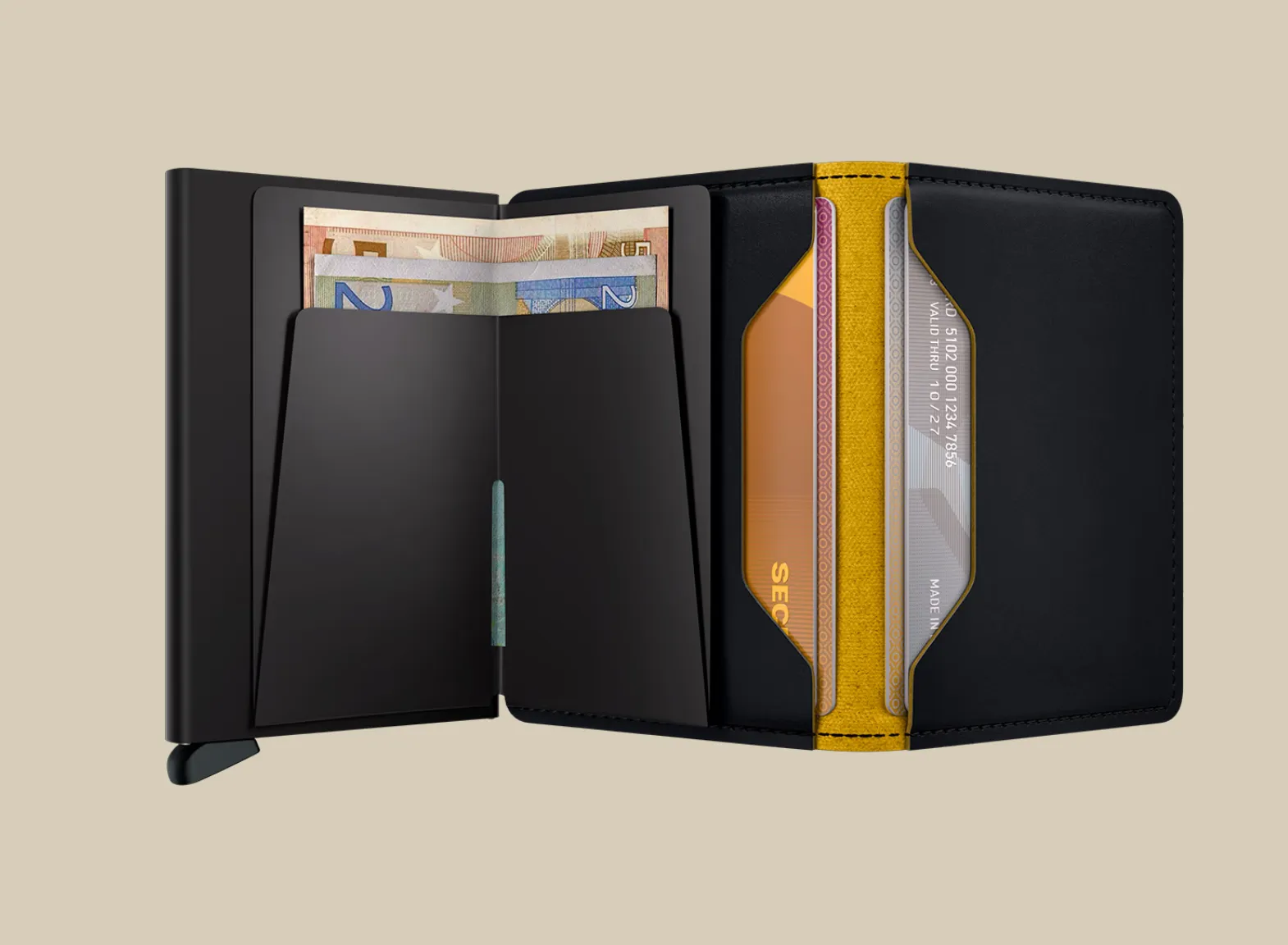 Slimwallet in Matte Black & Ochre