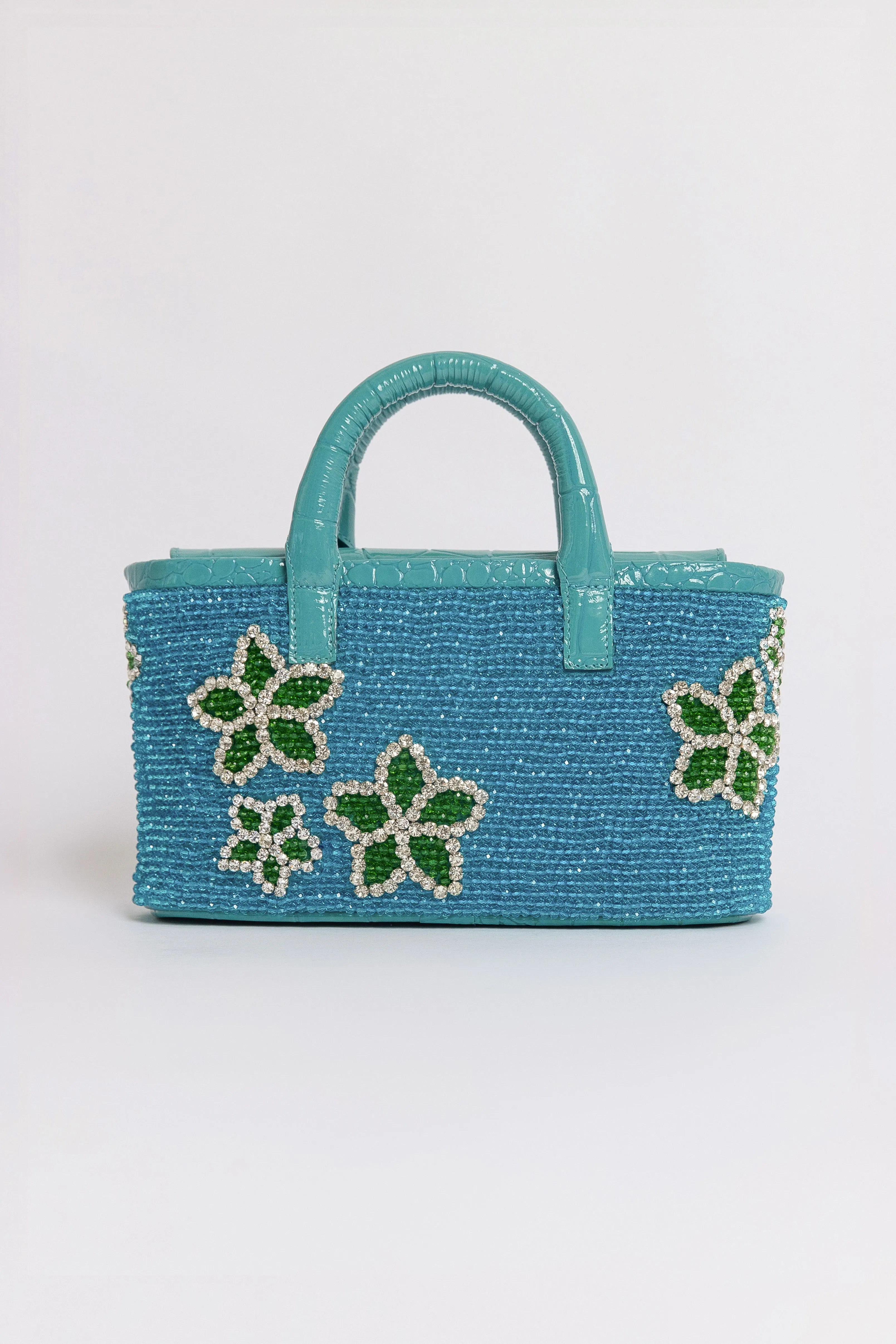 Small Flora Patent Flap Tote