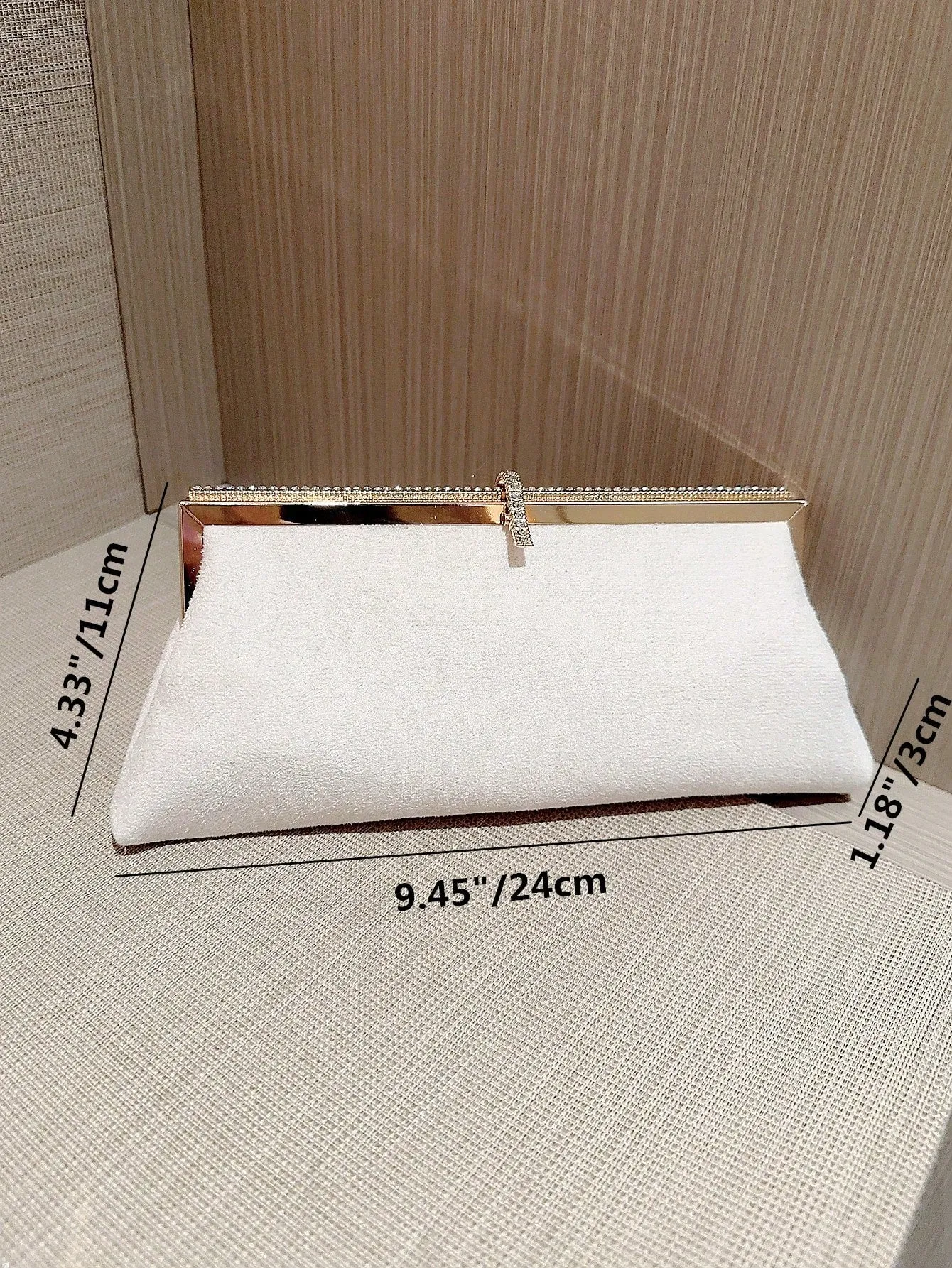 Small Rhinestone Decor Chain Purse - White