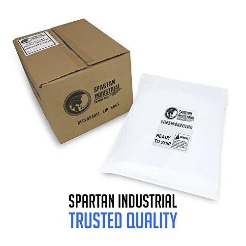 Spartan Industrial - 10” X 12” (200/500 Pack) 2 Mil Clear Reclosable Zip Plastic Poly Bags with Resealable Lock Seal Zipper