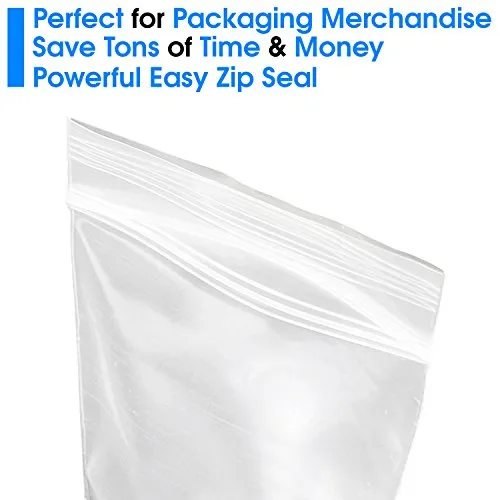 Spartan Industrial - 10” X 12” (200/500 Pack) 2 Mil Clear Reclosable Zip Plastic Poly Bags with Resealable Lock Seal Zipper