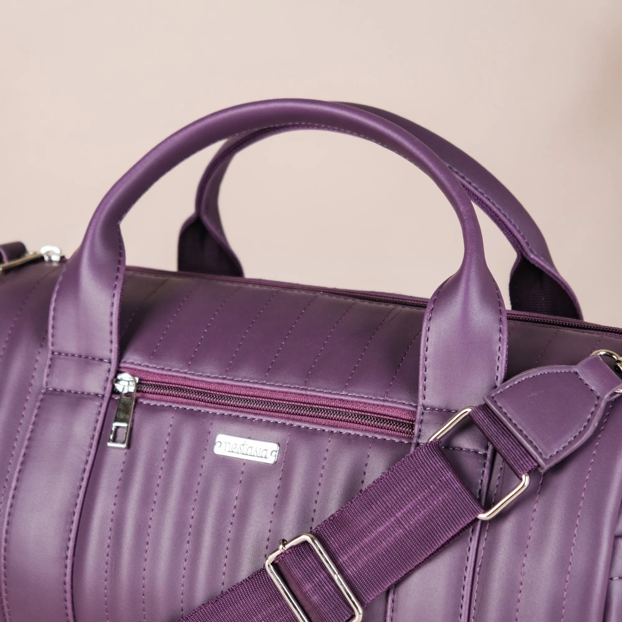 Sporty Duffel Bag Purple Small 14x7 Inch