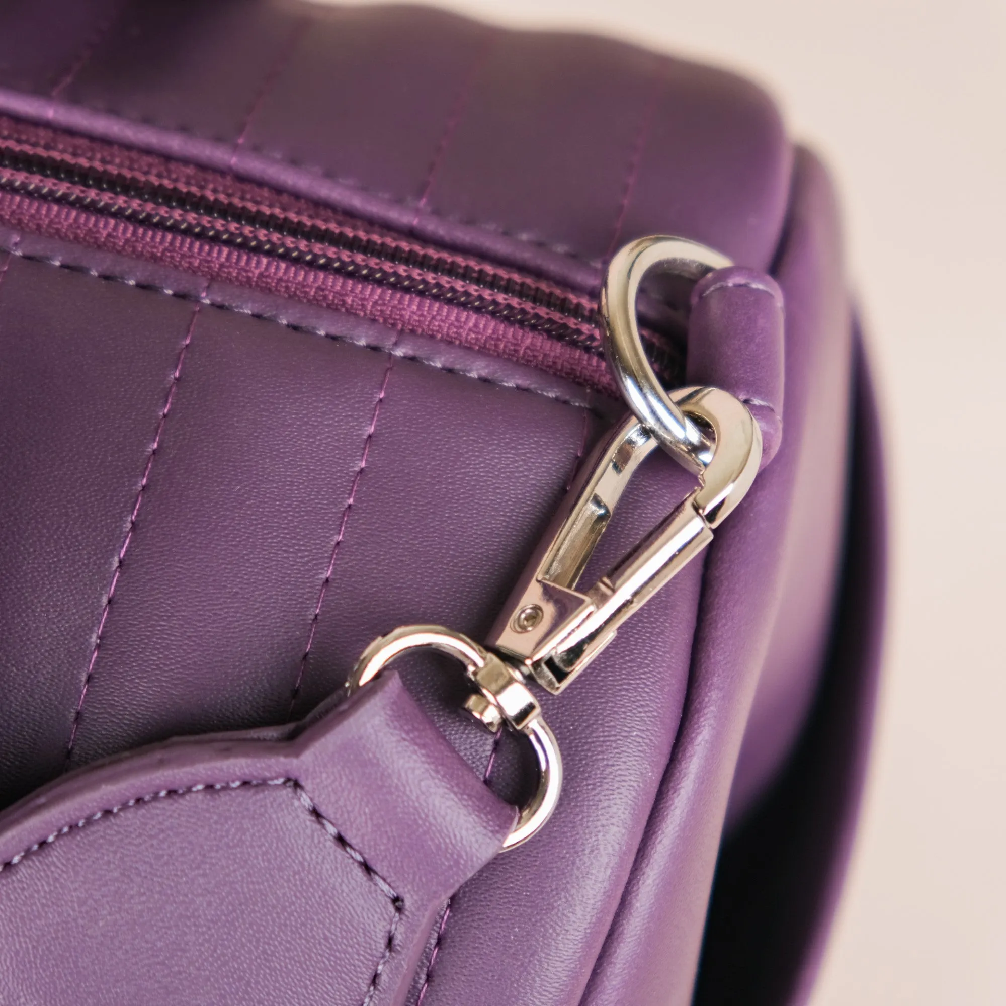 Sporty Duffel Bag Purple Small 14x7 Inch