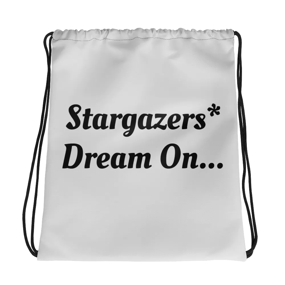 Stargazers Dream On - Drawstring Bag (Light Grey Color)