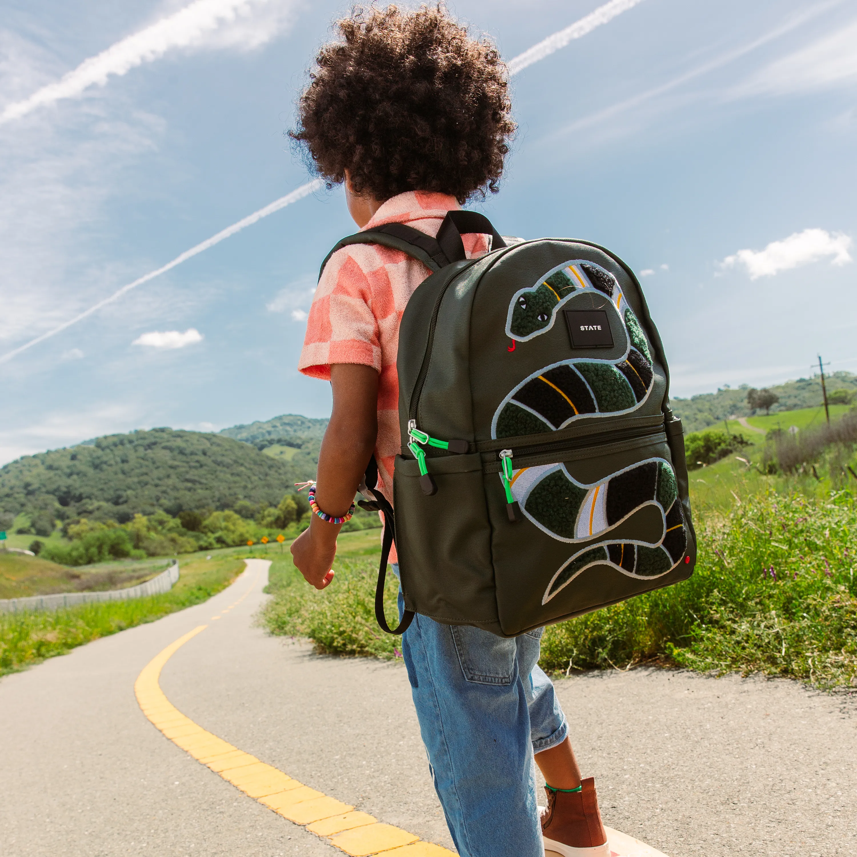State Bags Kane Kids Backpack - Fuzzy Snake