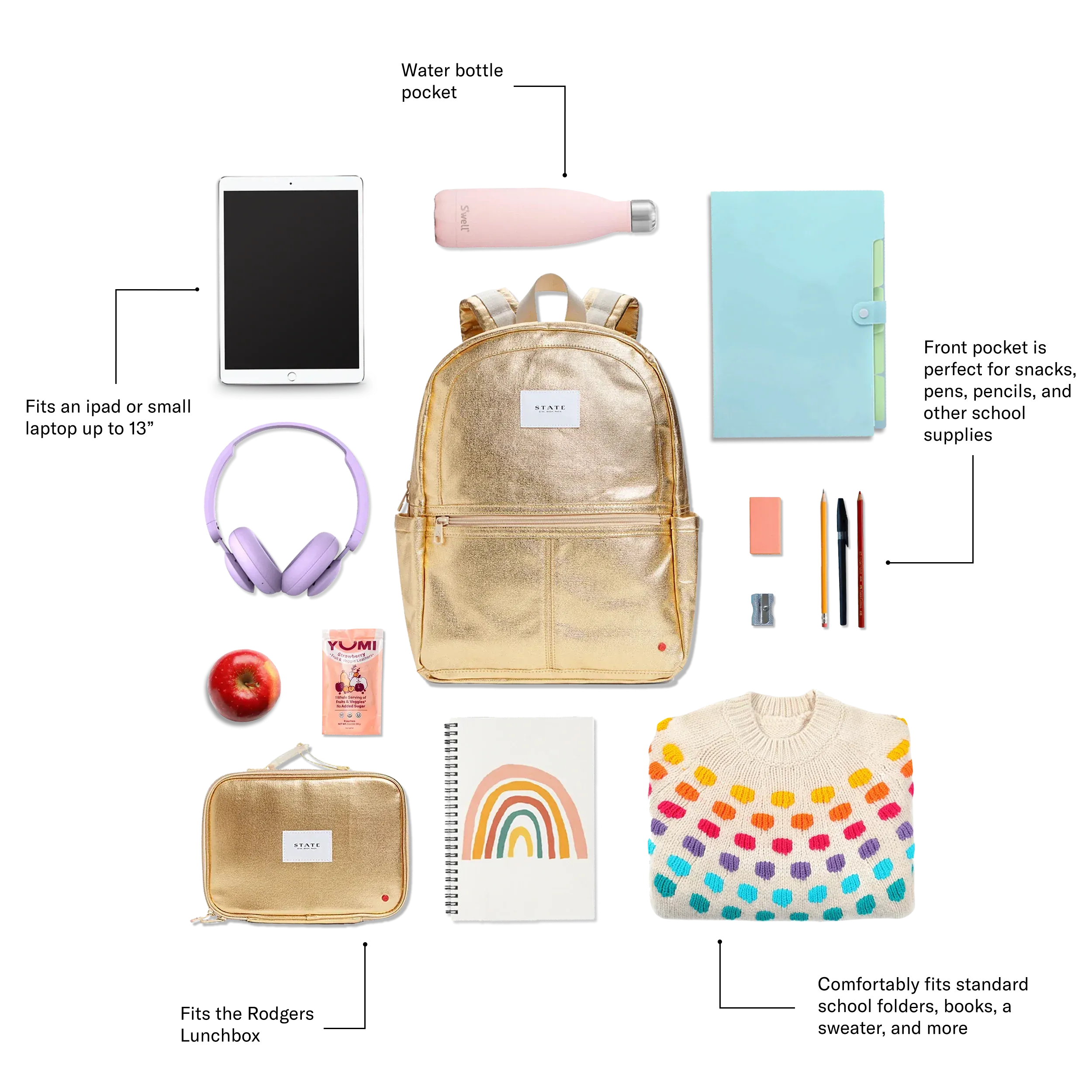 State Bags Kane Kids Backpack - Strawberry Intarsia