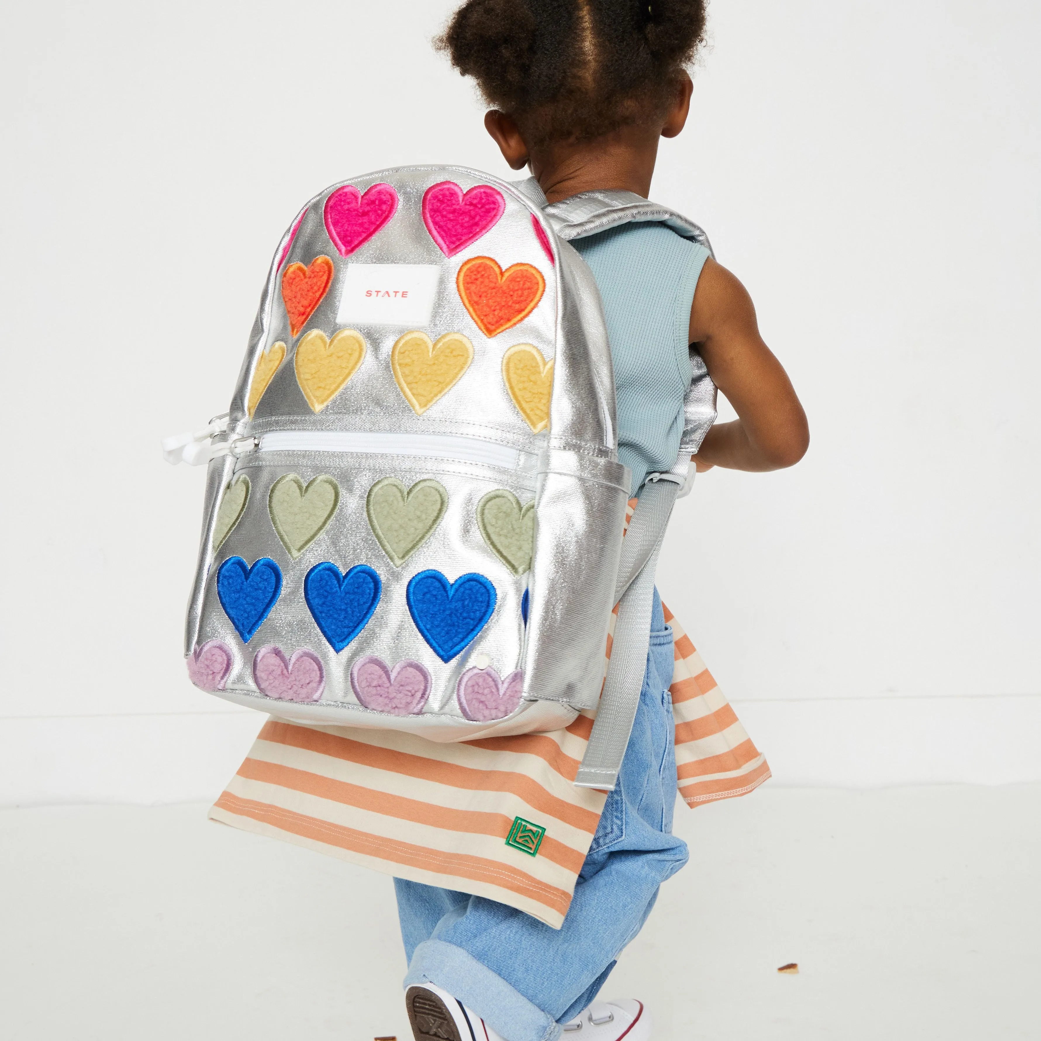 State Bags Kane Kids Mini Backpack - Fuzzy Hearts