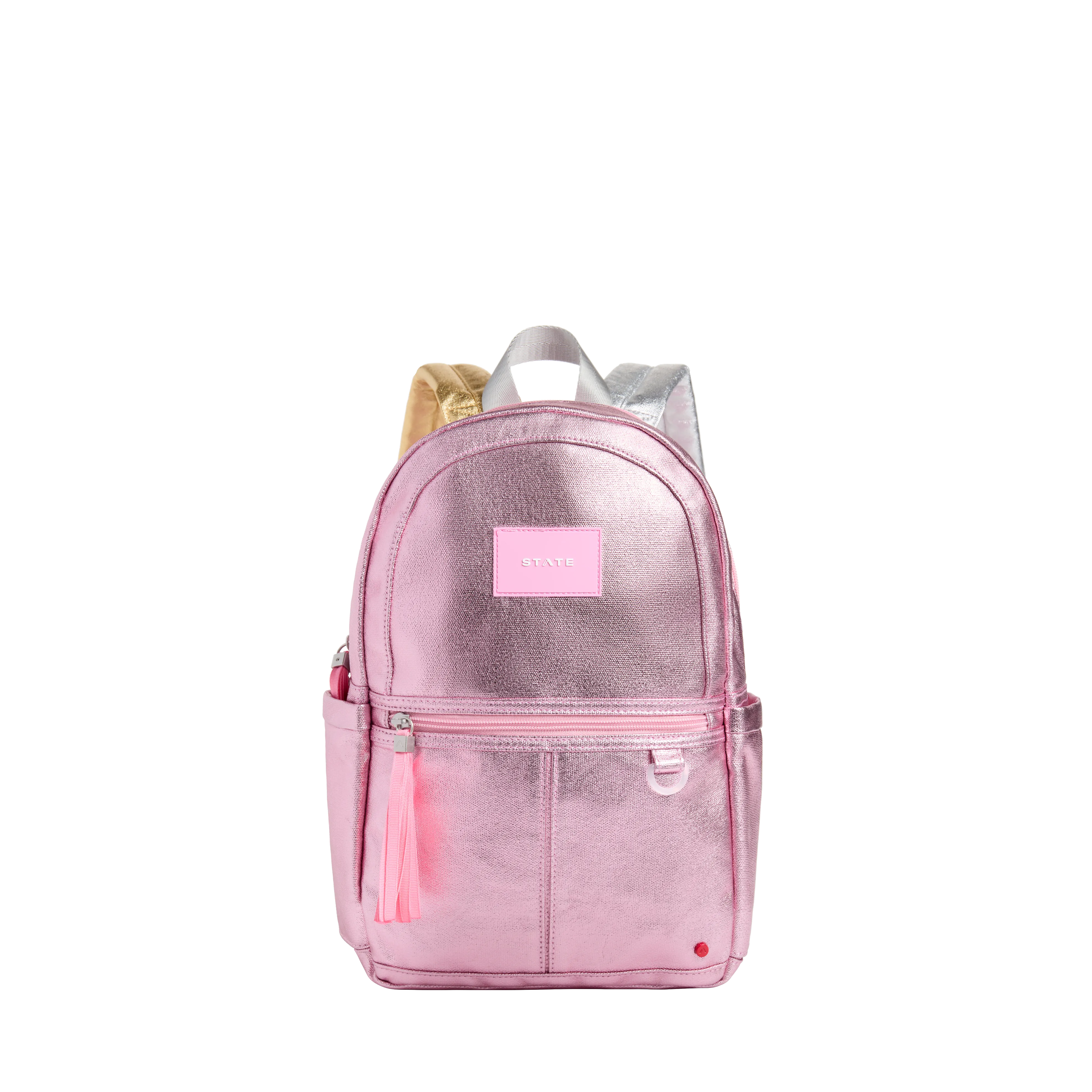 State Bags Kane Kids Mini Backpack - Metallic Pink / Silver