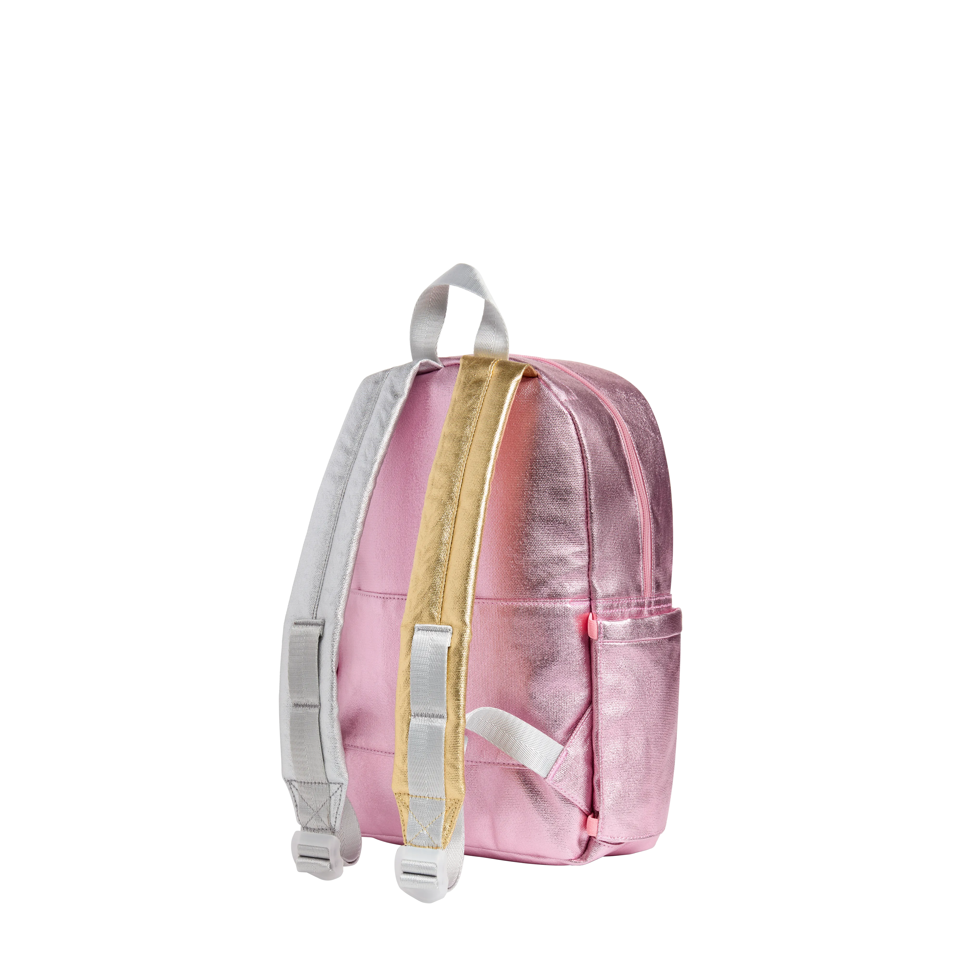 State Bags Kane Kids Mini Backpack - Metallic Pink / Silver