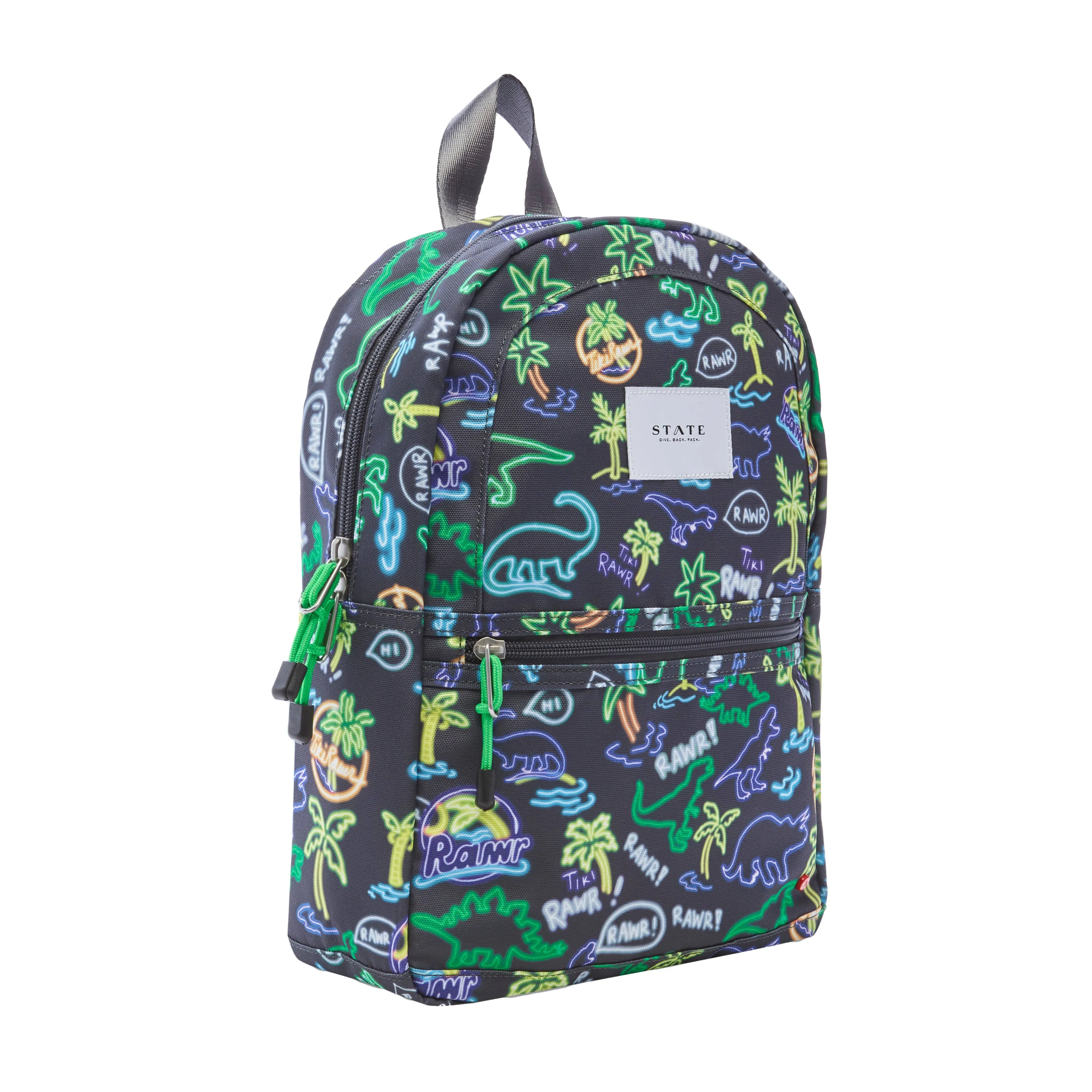 State Bags Kane Kids Mini Travel Backpack - Neon Dino