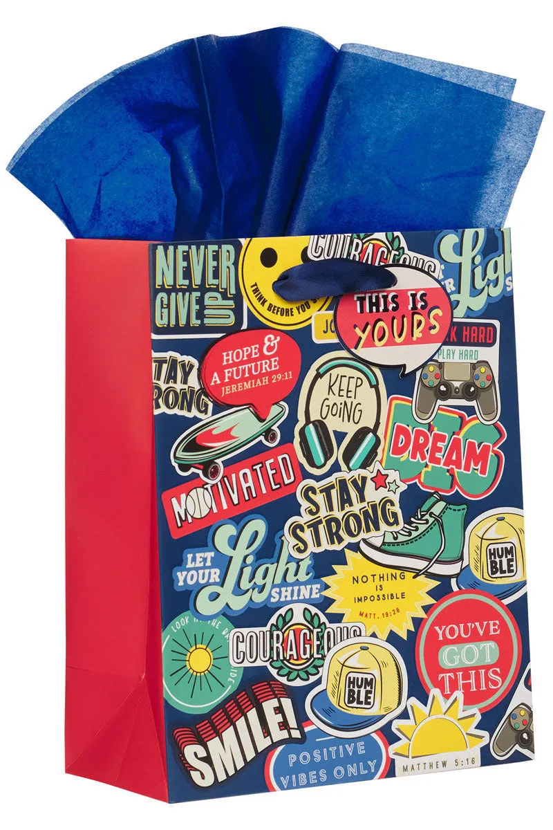 Stay Strong Kid Floral Medium Gift Bag