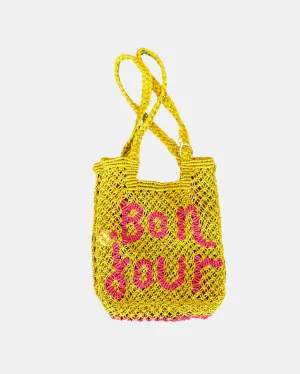 STELLINA BON JOUR JUTE BAG IN YELLOW