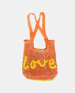 STELLINA LOVE JUTE BAG IN PEACH