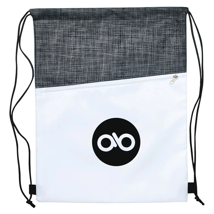 Stock Crosshatch Backpack with Zipper Pocket(SNB-95H)