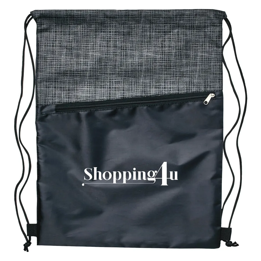 Stock Crosshatch Backpack with Zipper Pocket(SNB-95H)