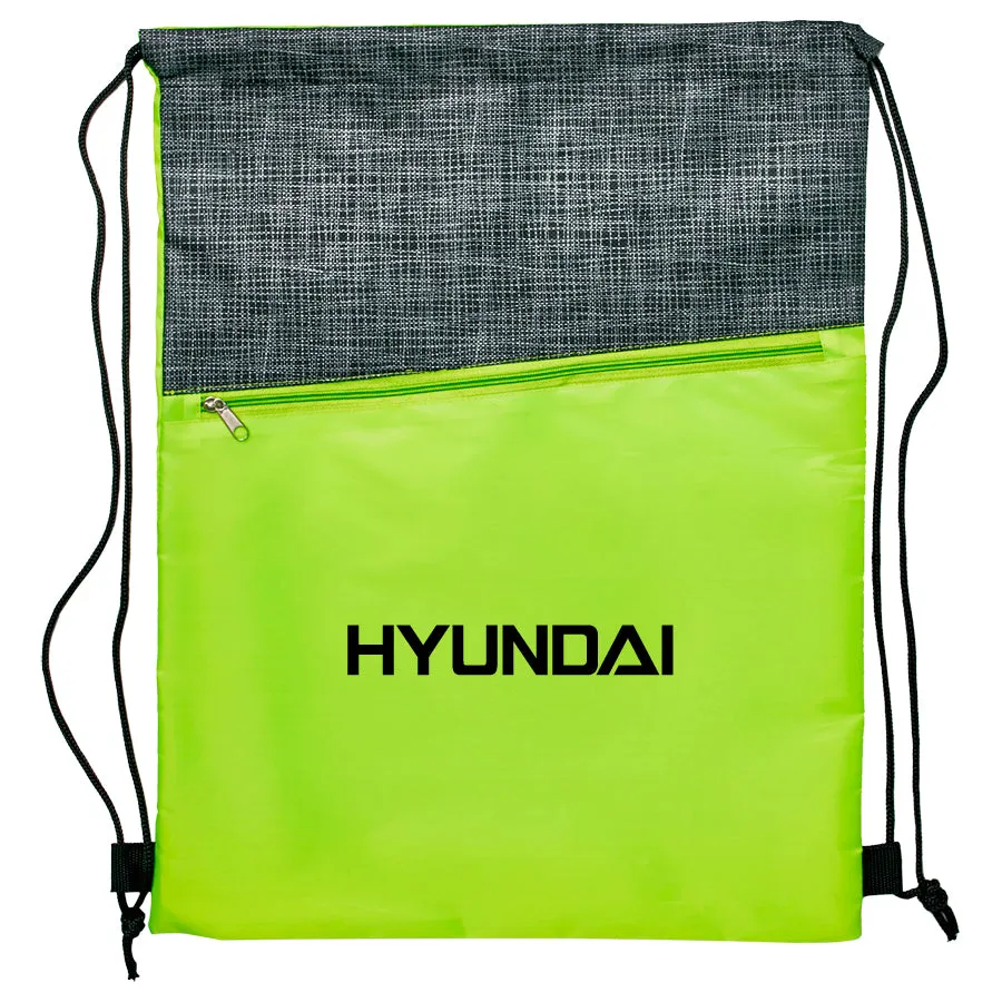 Stock Crosshatch Backpack with Zipper Pocket(SNB-95H)