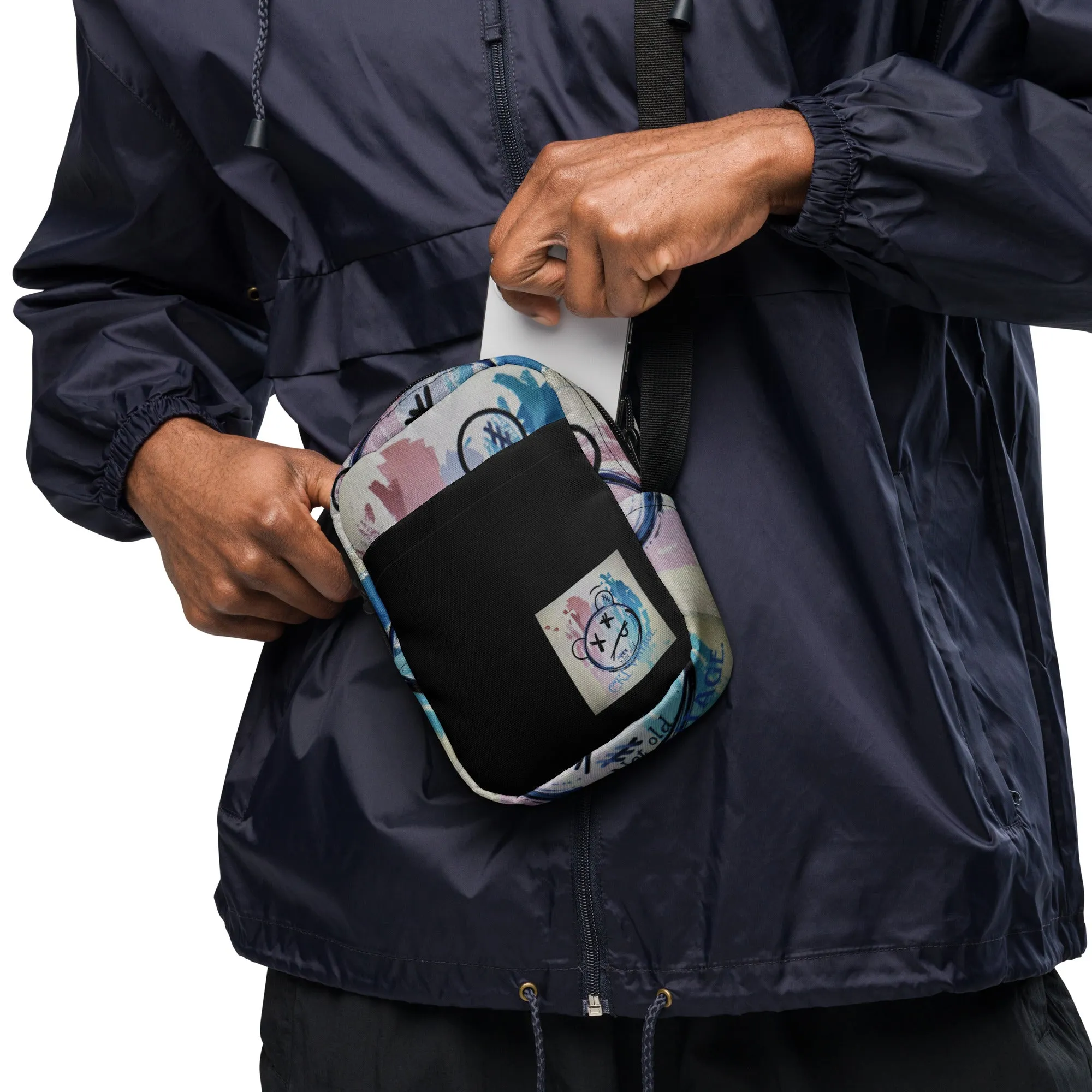 Streetwear Urban Styled Utility Crossbody Bag (Black)