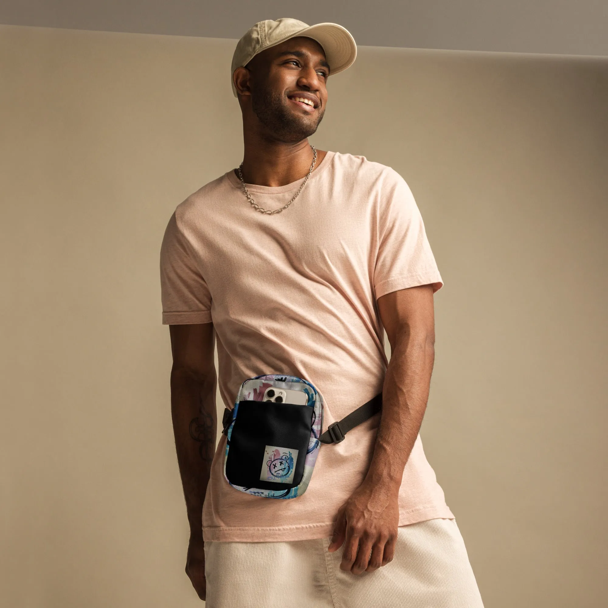 Streetwear Urban Styled Utility Crossbody Bag (Black)