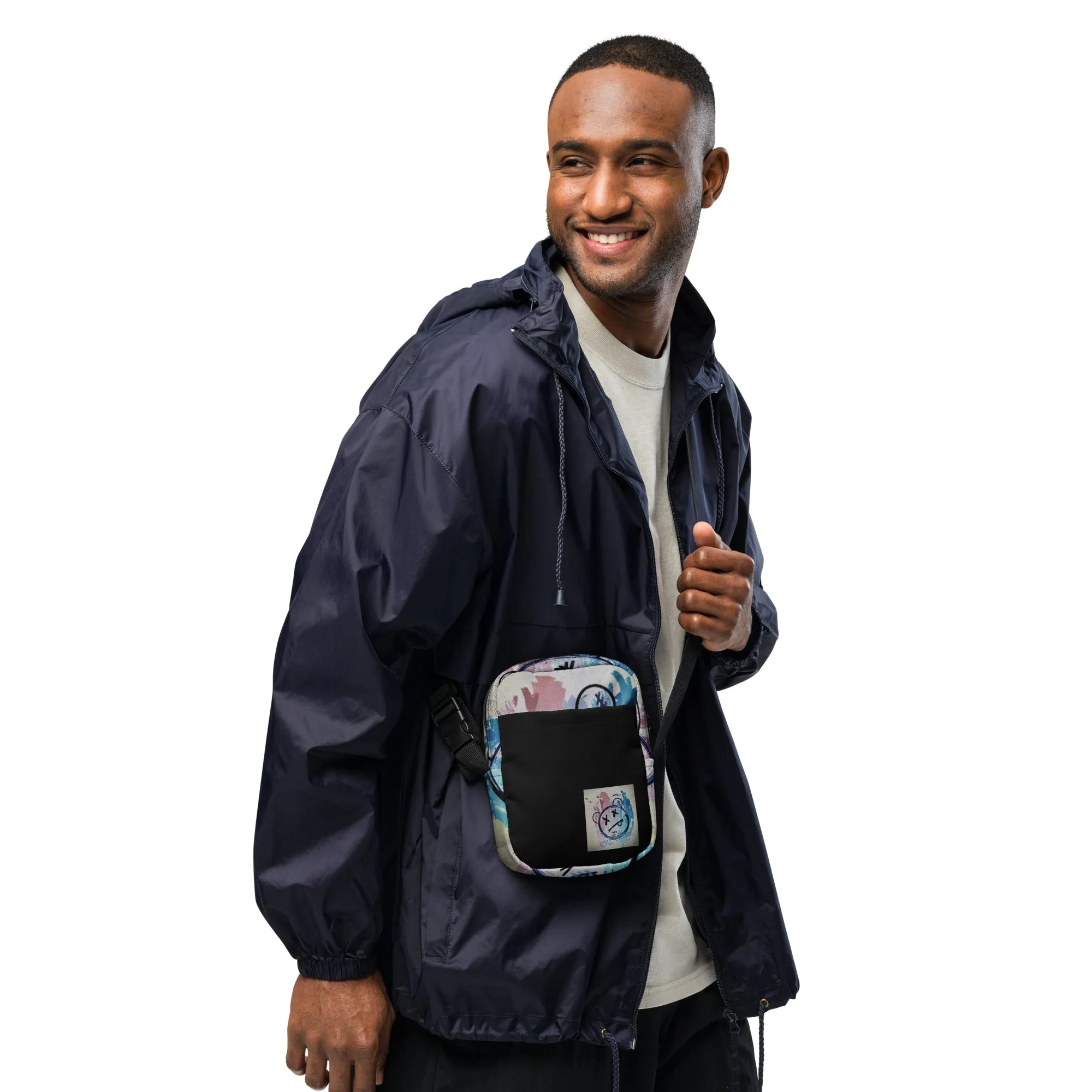 Streetwear Urban Styled Utility Crossbody Bag (Black)