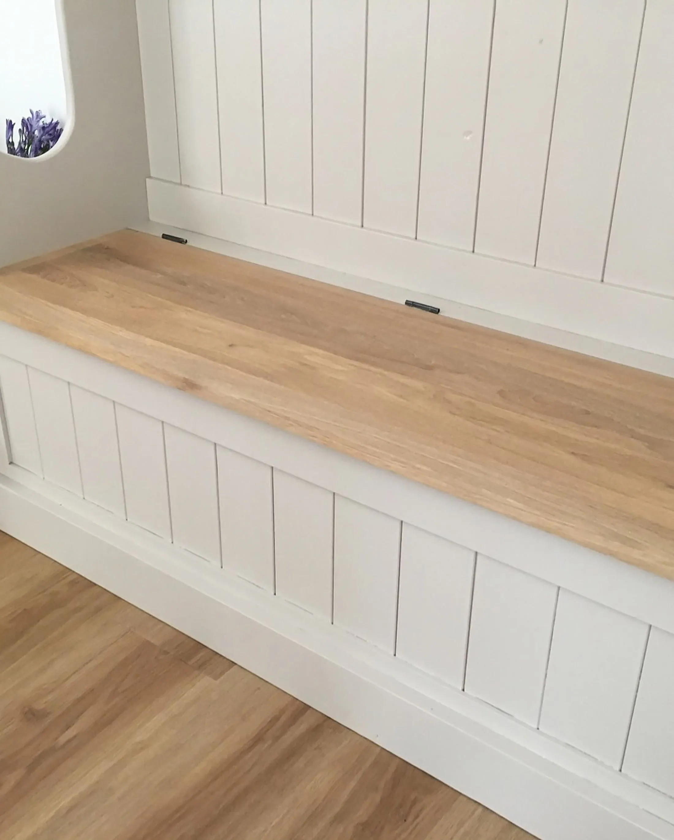 Tall Monks Bench with Oak Storage Seat