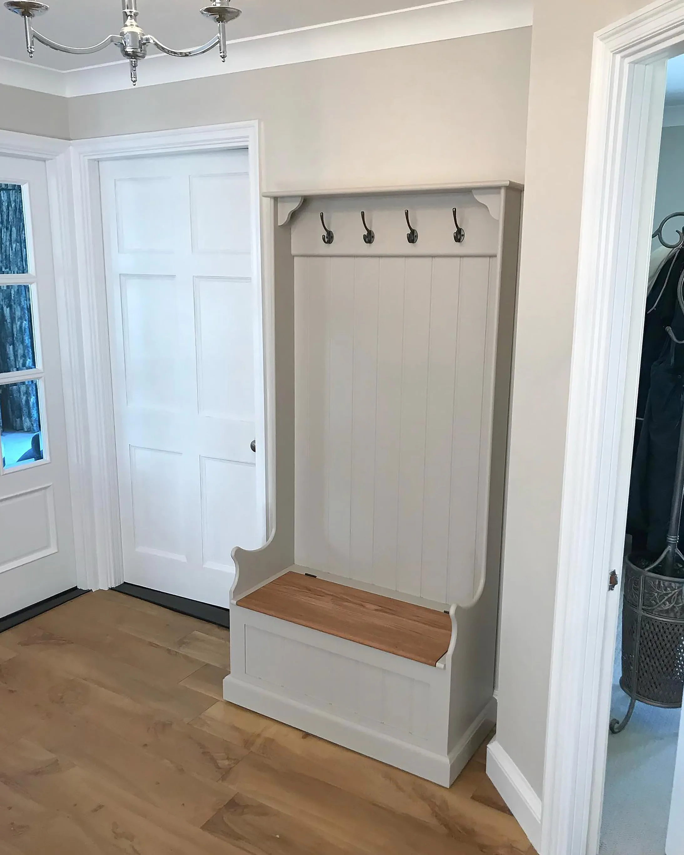 Tall Monks Bench with Oak Storage Seat