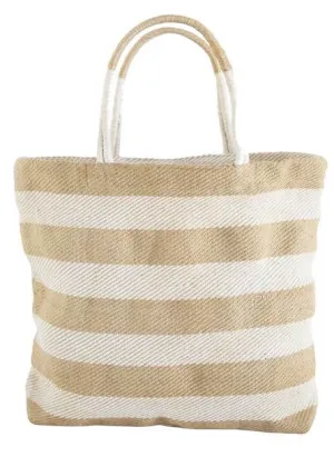 Thick Striped Shopper: Tan