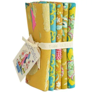 Tilda Bloomsville Fabric | Fat Quarter Pack | Corn / Sky (5)