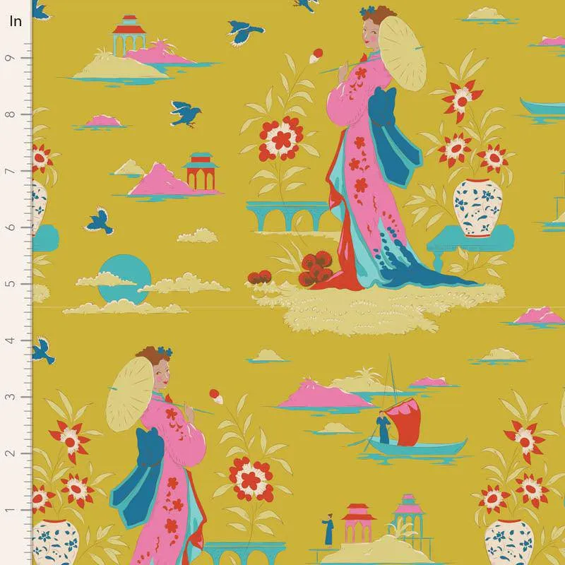 Tilda Bloomsville Fabric | Fat Quarter Pack | Corn / Sky (5)