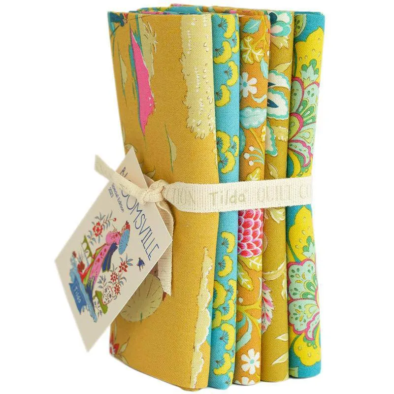 Tilda Bloomsville Fabric | Fat Quarter Pack | Corn / Sky (5)