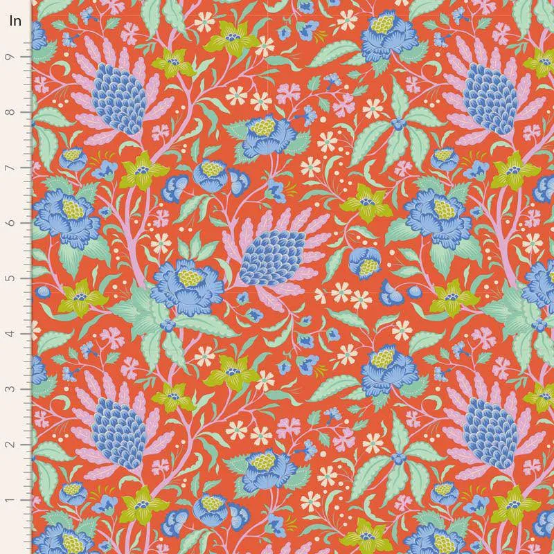 Tilda Bloomsville Fabric | Flowertangle | Persimmon