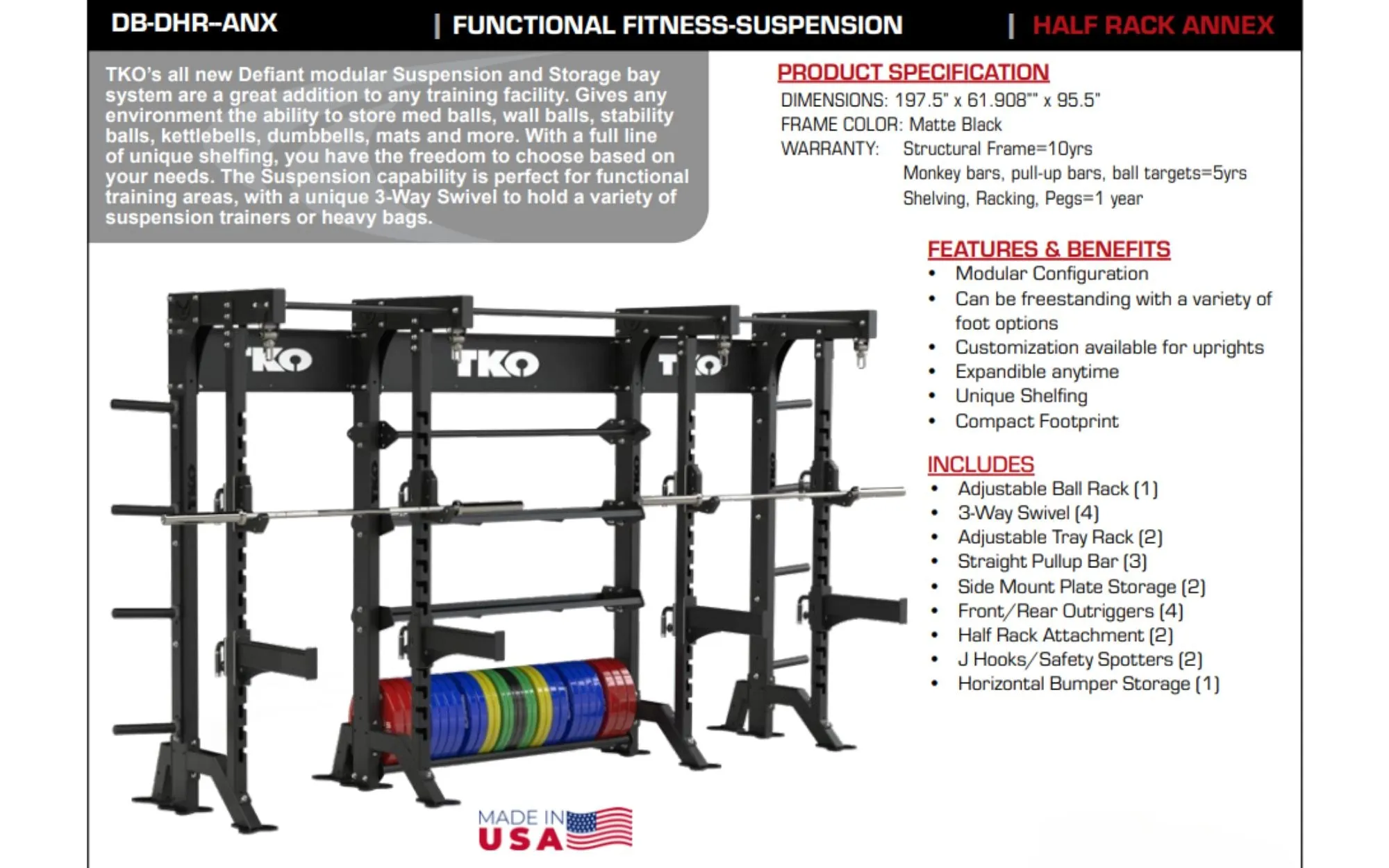 TKO Half Rack Annex DB-DHR-ANX
