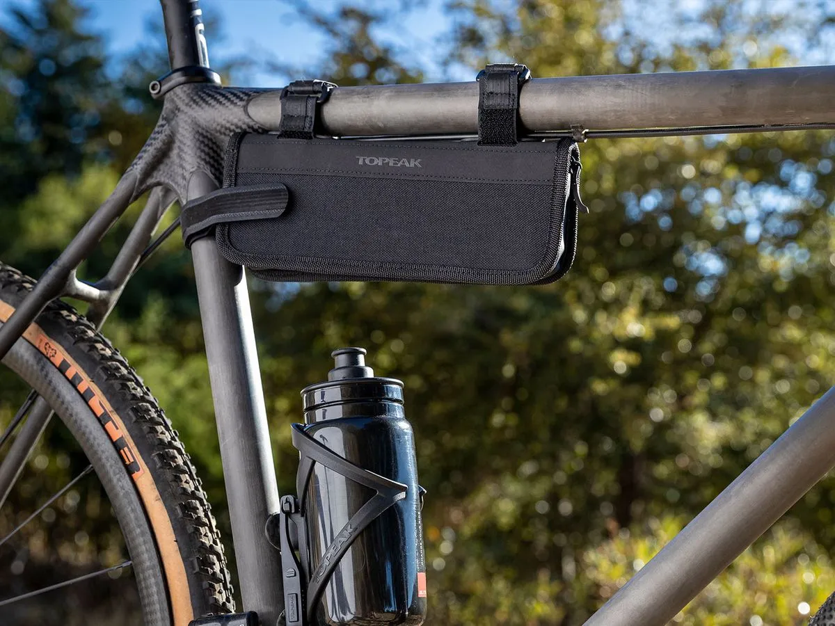 Topeak Frame Bag Gravel Gear bag w/ Power Lever X, Airbooster, Tubi 11 Mini Tool   3pc Tyre repair plugs