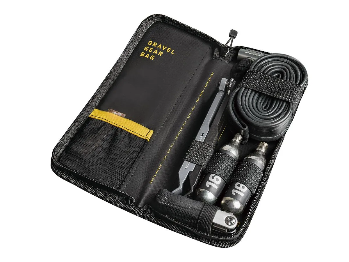 Topeak Frame Bag Gravel Gear bag w/ Power Lever X, Airbooster, Tubi 11 Mini Tool   3pc Tyre repair plugs