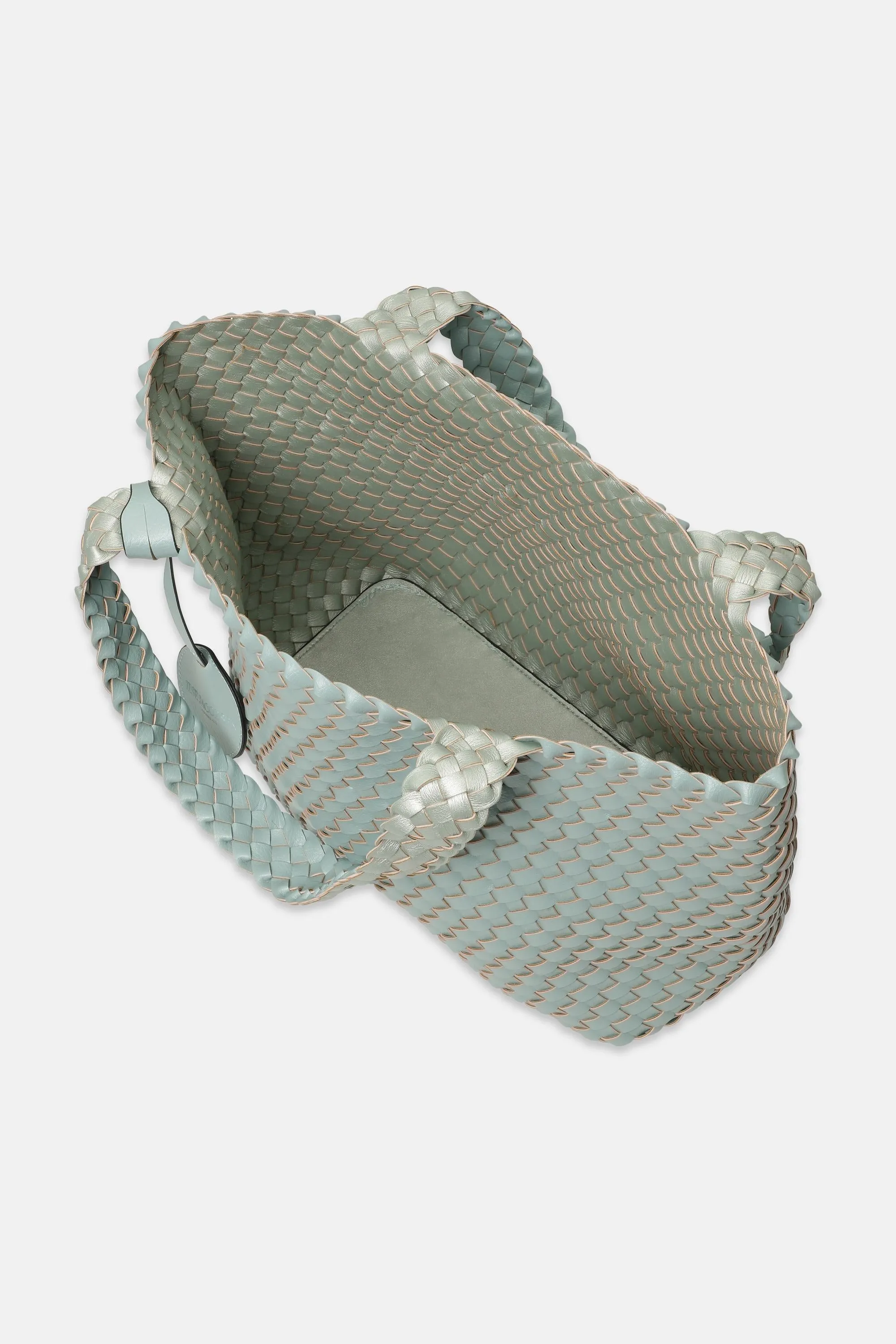 Tote Bag Flätad - Beach Glass Metallic Mint