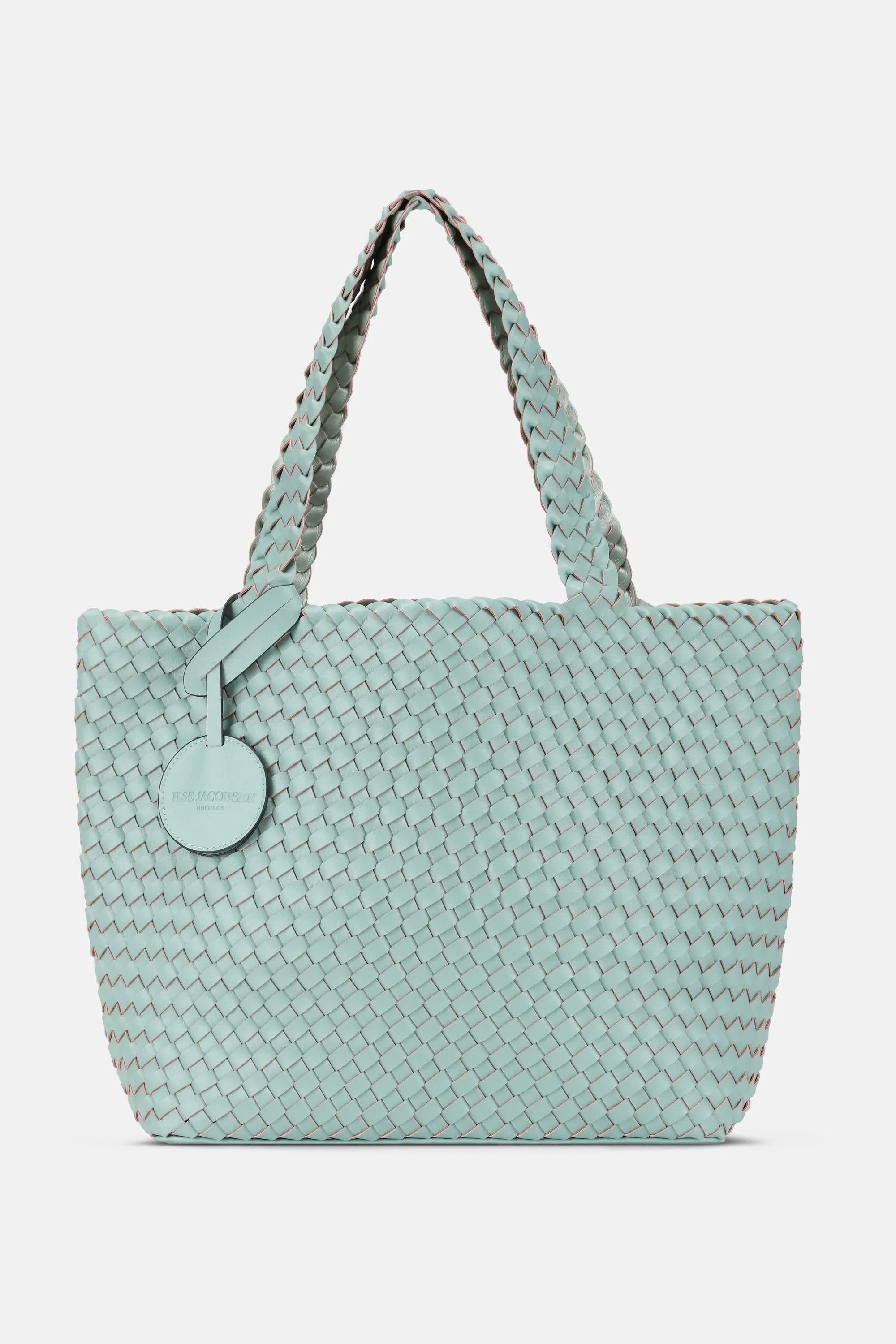 Tote Bag Flätad - Beach Glass Metallic Mint