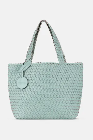 Tote Bag Flätad - Beach Glass Metallic Mint