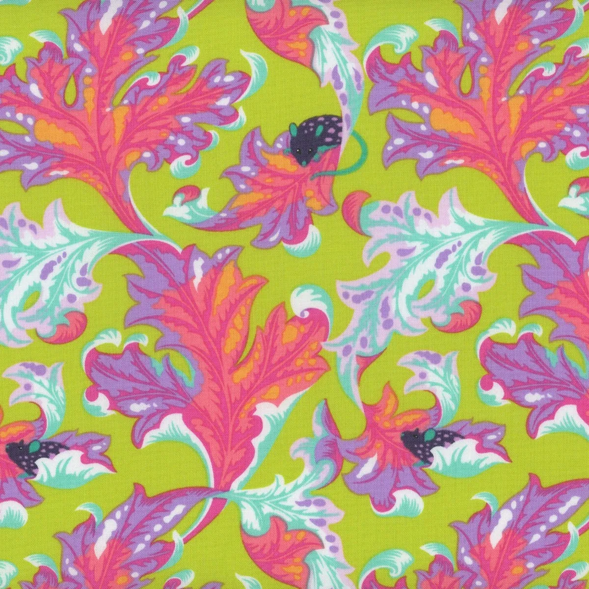 Tula Pink Tabby Road Deja Vu Eek in Electroberry  fabric