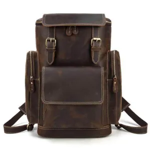 VacationGrabs Large Leather Backpack for Travel