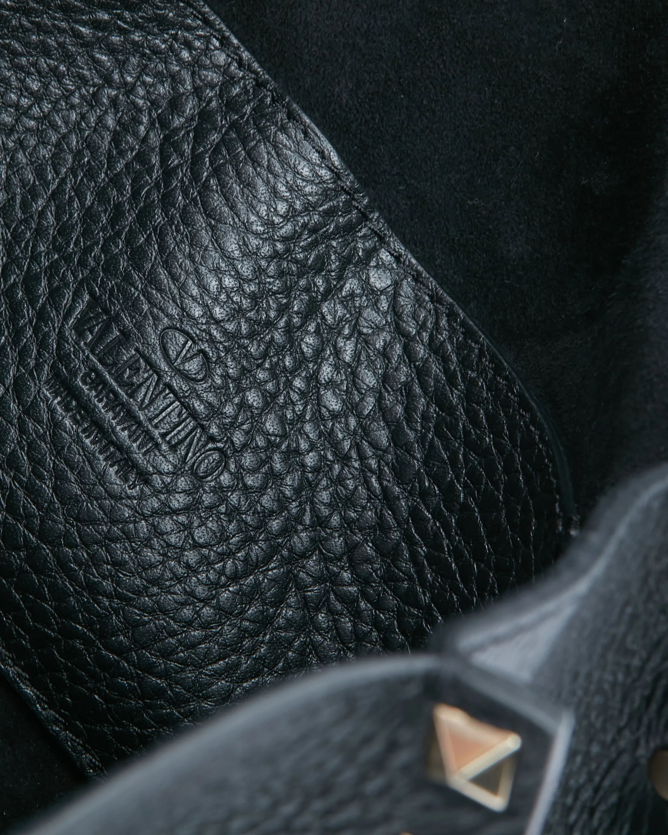Valentino Black Leather Rockstud Medium Crossbody Bag