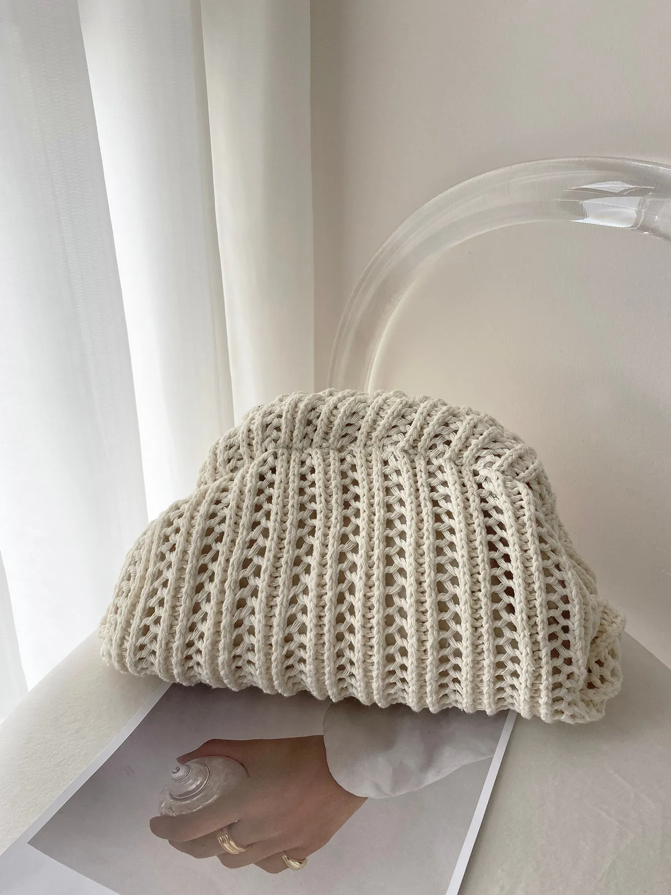 Vintage Knitted Clutch Bag - Beige- FD ⚡