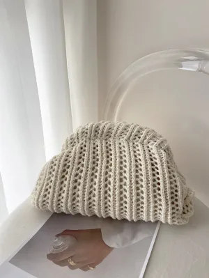 Vintage Knitted Clutch Bag - Beige- FD ⚡