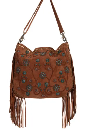 Western Shoulder Bag with Fringe and Beads