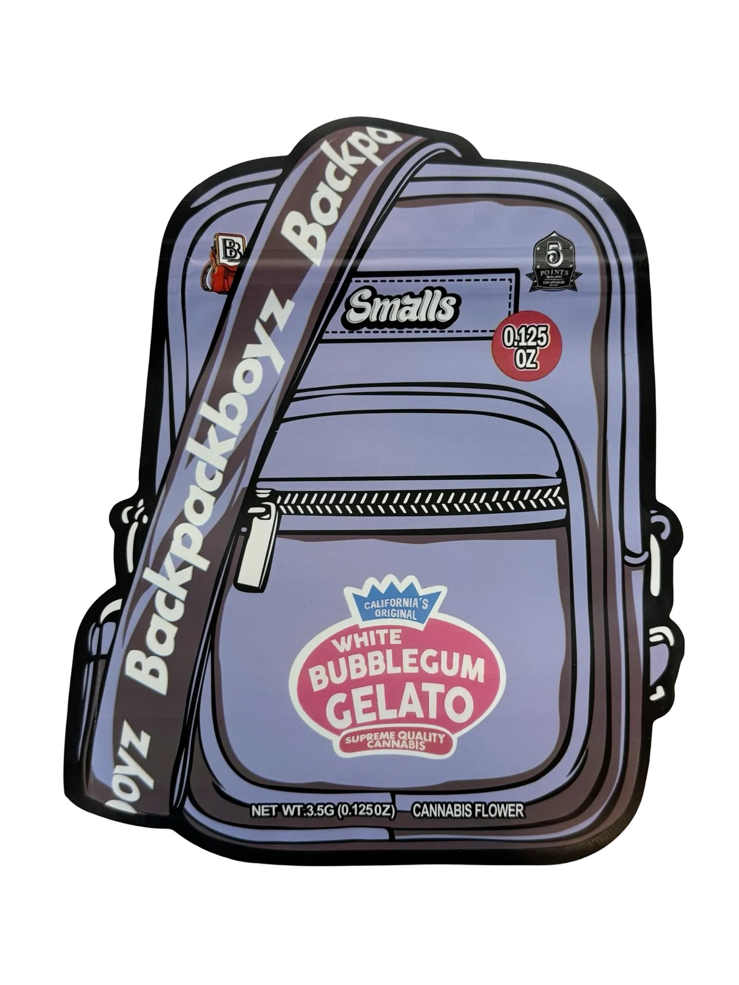 White Bubblegum Gelato Smalls Mylar Bags 3.5g Backpack Boyz (Only $0.21 Each)