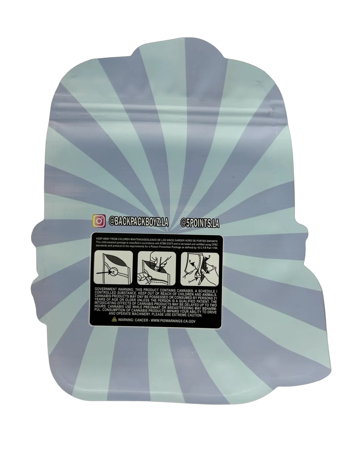 White Bubblegum Gelato Smalls Mylar Bags 3.5g Backpack Boyz (Only $0.21 Each)