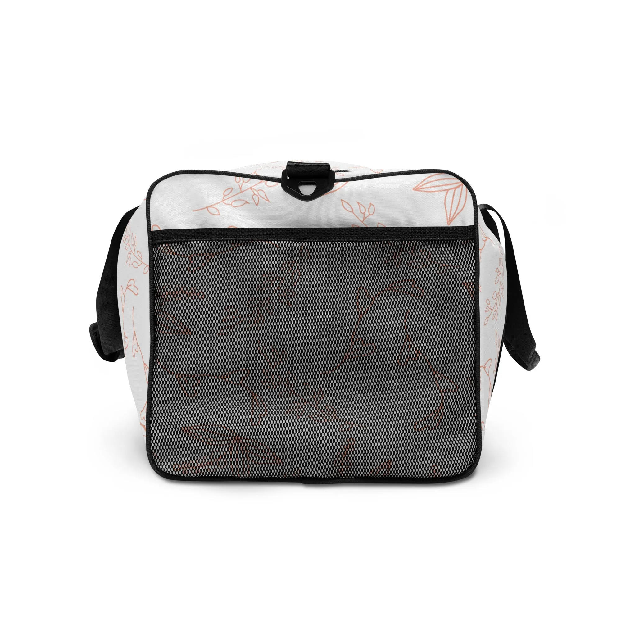 White Floral - Sustainably Made Duffle Bag
