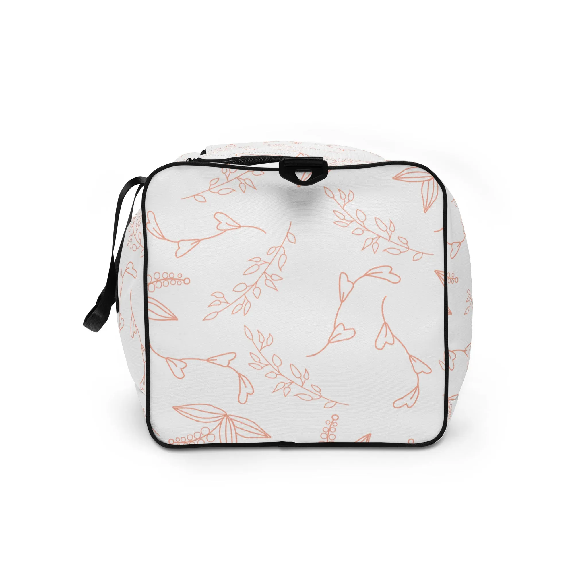 White Floral - Sustainably Made Duffle Bag