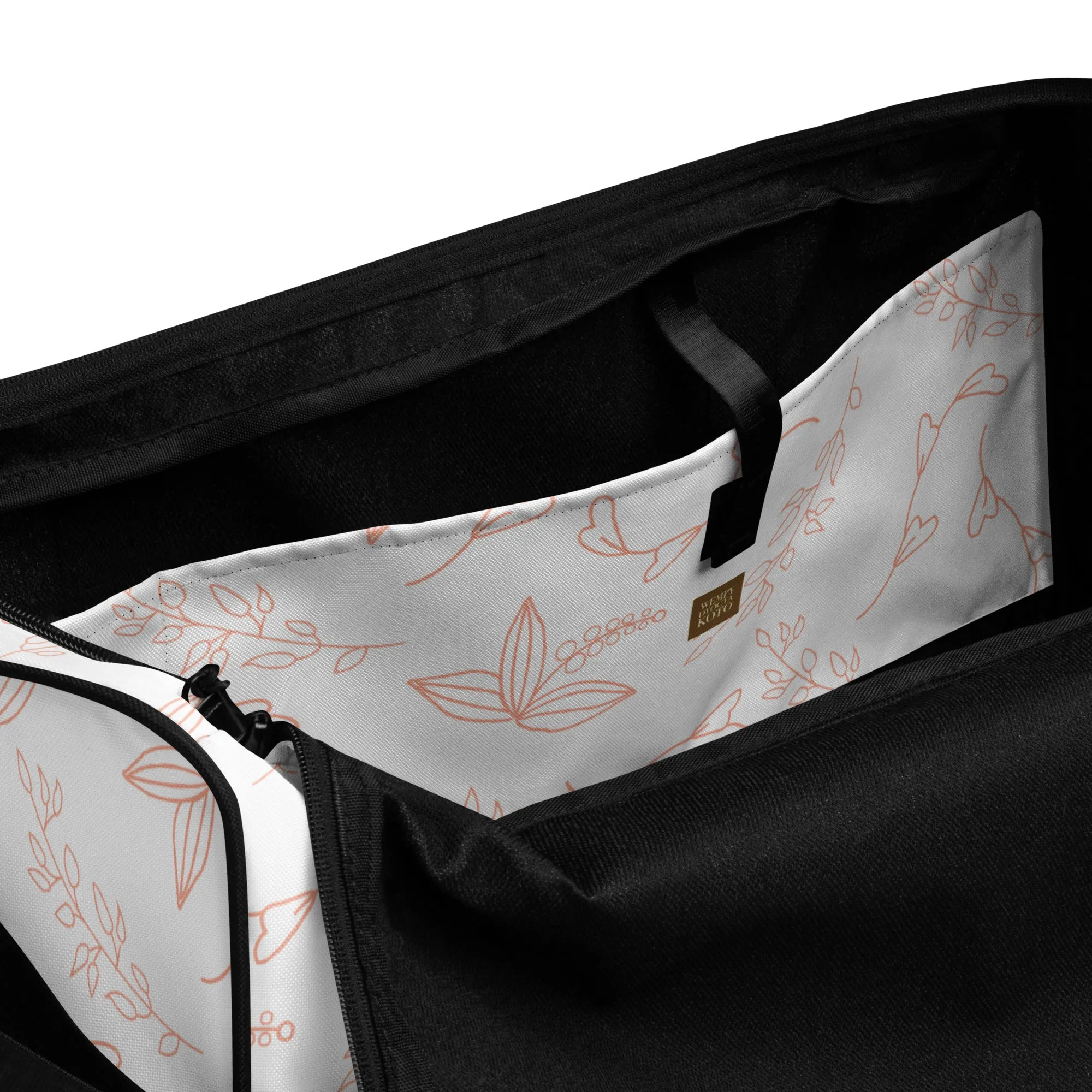 White Floral - Sustainably Made Duffle Bag