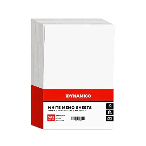 White Memo Sheets Paper  24lb Bond 60lb Text (90 gsm) Paper 250 Sheets per Pack