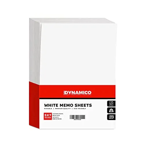 White Memo Sheets Paper  24lb Bond 60lb Text (90 gsm) Paper 250 Sheets per Pack